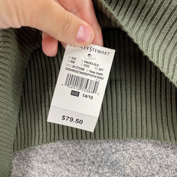 New Ashley Stewart Cropped Top Women 14/16 Gray High Neck Long Sleeve Rayon - Picture 6 of 9